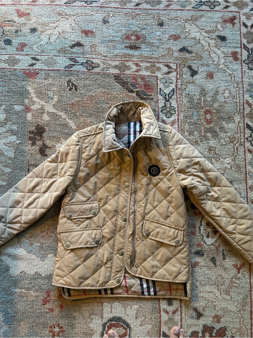 Réplica Burberry Beige Check Quilted Jacket Lined with Classic Nova Check